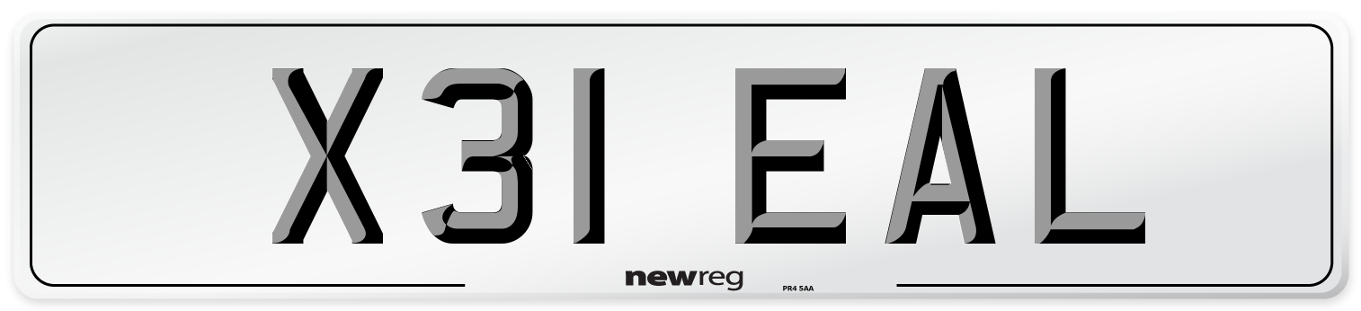 X31 EAL Number Plate from New Reg
